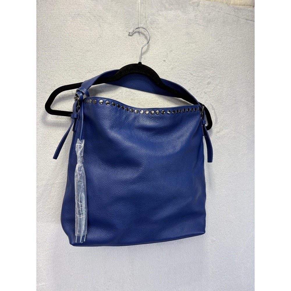 NEW LAGGO Reed Cobalt Blue Studded Hobo Purse Leather Shoulder Bag Large